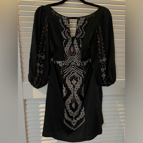 Nanette Lepor Silk Beaded Sleeved Mini Dress - Picture 2 of 13